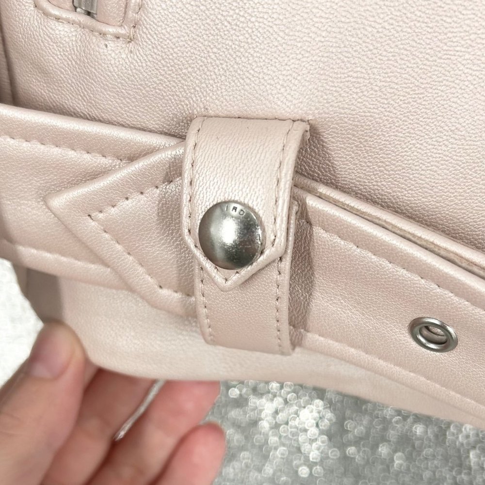 NWT Iro Milaspe Pearl Pink Lamb Leather Moto Jacket - Picture 9 of 11